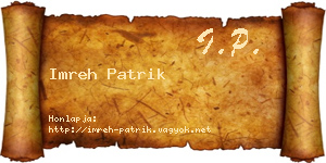 Imreh Patrik névjegykártya